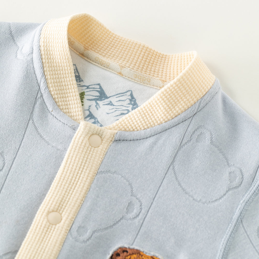 Cozy Bear Baby Romper | Embroidered Cotton&Modal One-Piece