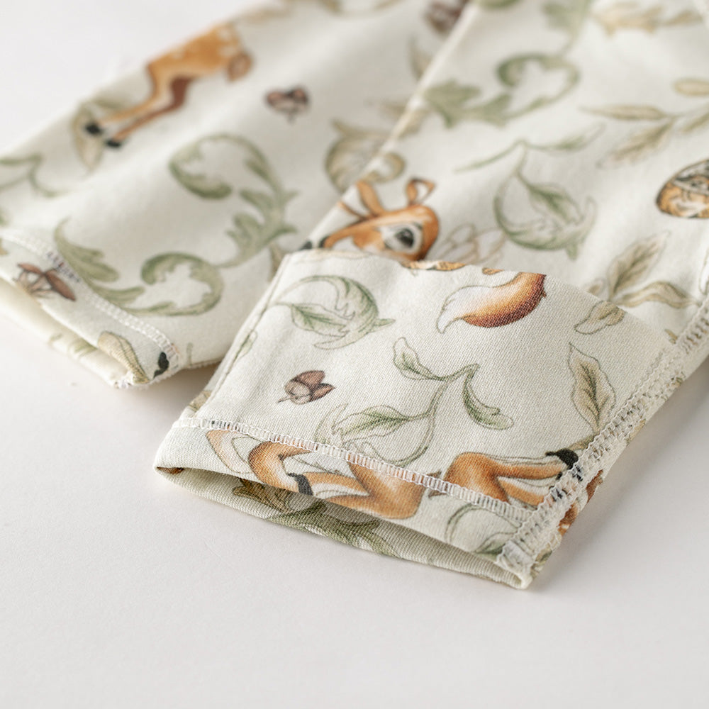 Lucky Deer Kimono Footed Onesie