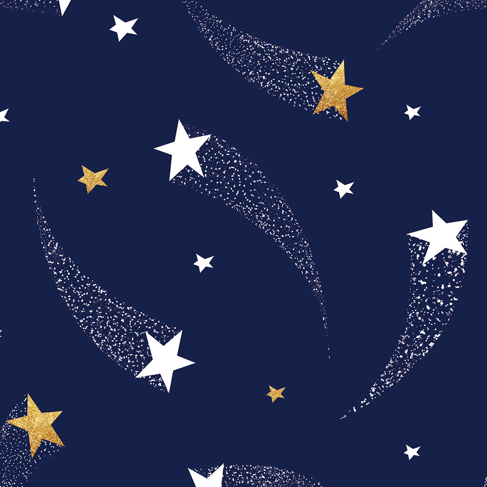Starry Night – Cotton Baby Lounge Set with Shooting Star Print