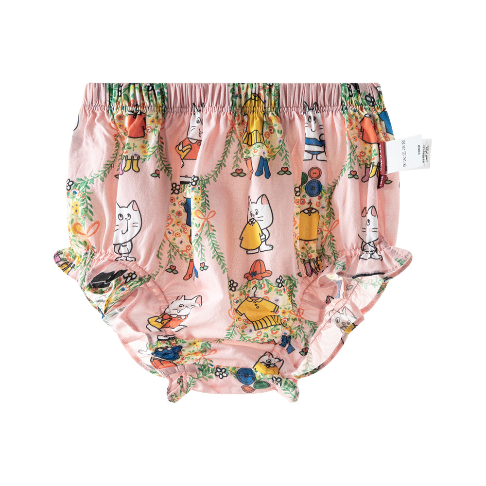 🐾 Kitty Playtime Baby Shorts – Soft Cotton with Ruffle Detail | Baby Girl Summer Bloomers 🌸