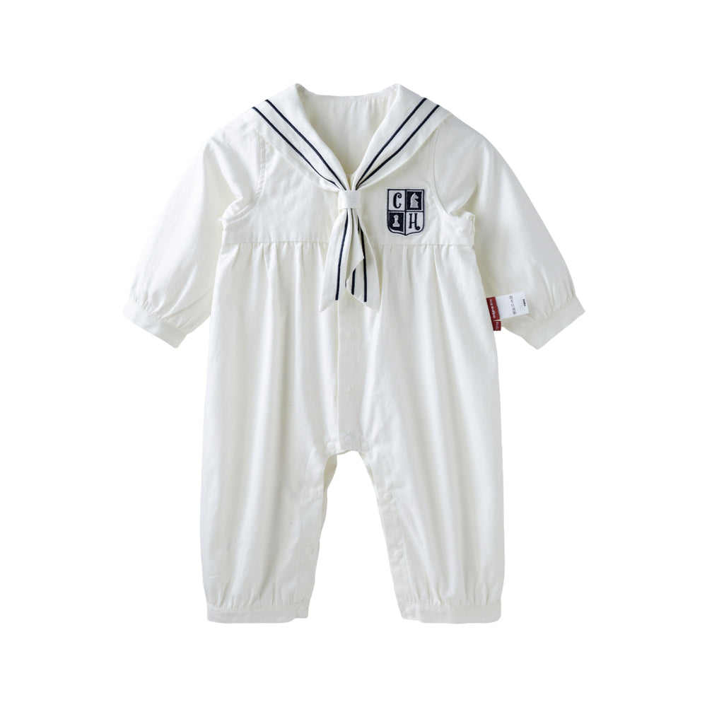 Embroidered Badge + Sailor Collar + Baby Romper