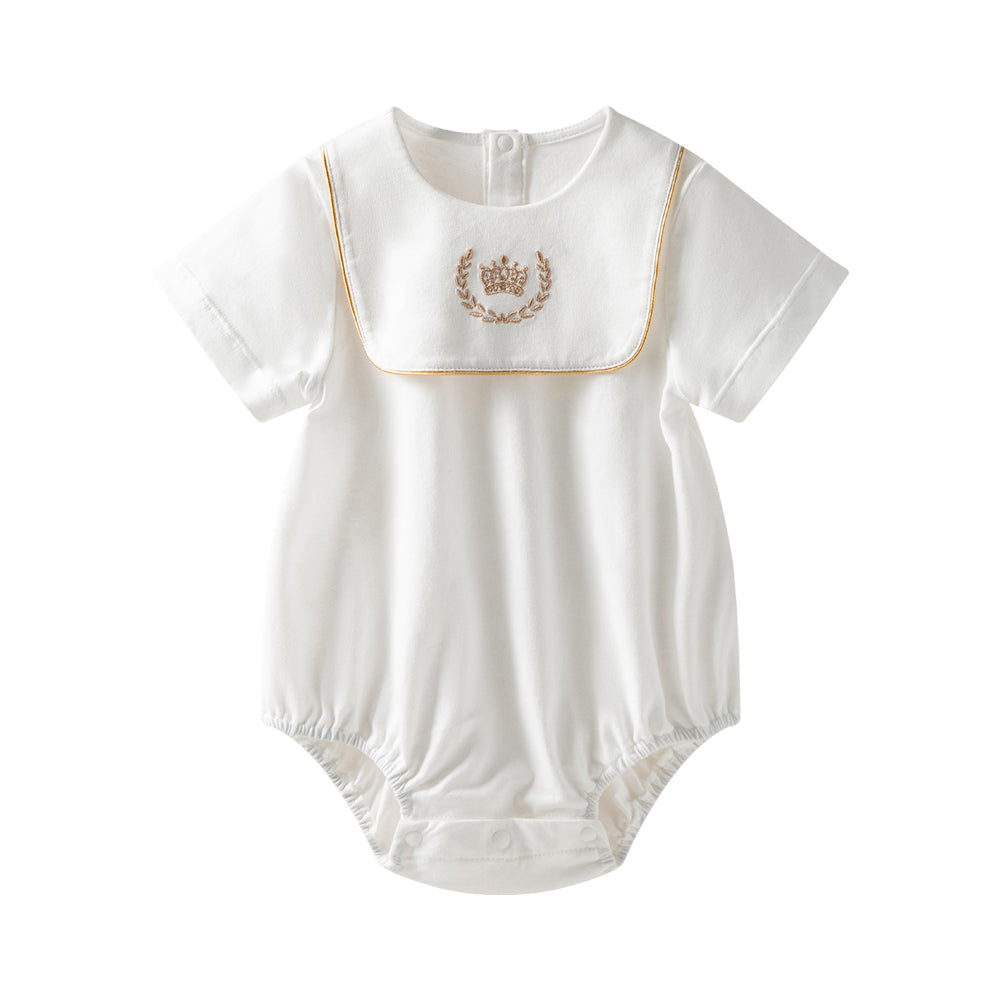 Baby Bodysuit with Crown Embroidery - Elegant and Comfortable for Special Moments