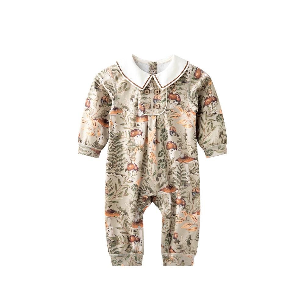 Baby Cotton Peter Pan Top – Decorative Buttons, Breathable Comfort & Su-Style Embroidery | Safe & Gentle for 23°C–28°C
