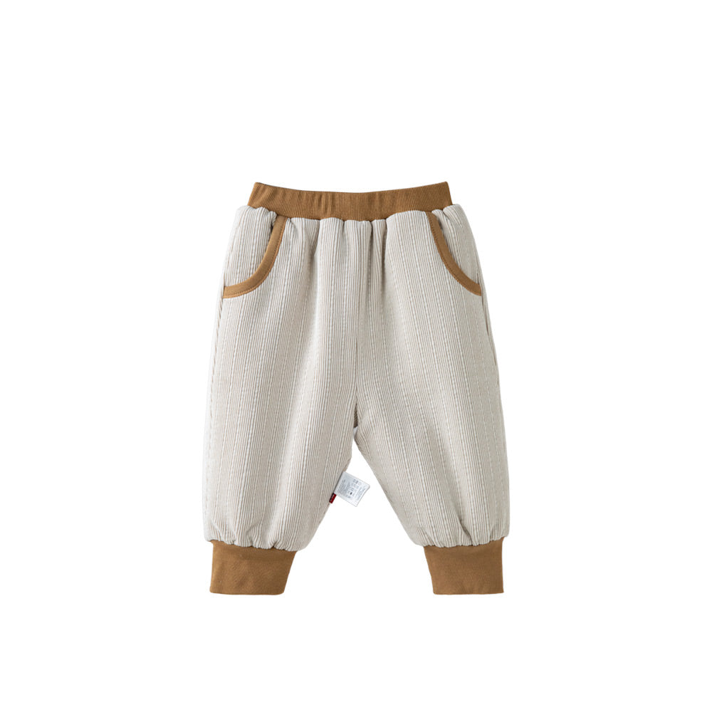Cozy Teddy Fleece Baby Pants with Checkered Pattern | Soft Warm Winter Bottoms (5°C–20°C)