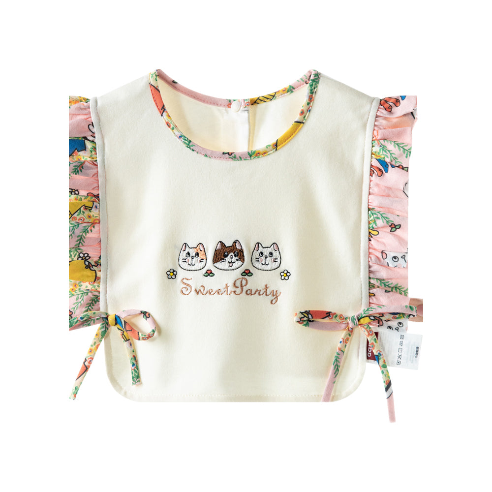 Sweet Party Embroidered Baby Bib – Soft & Playful Design