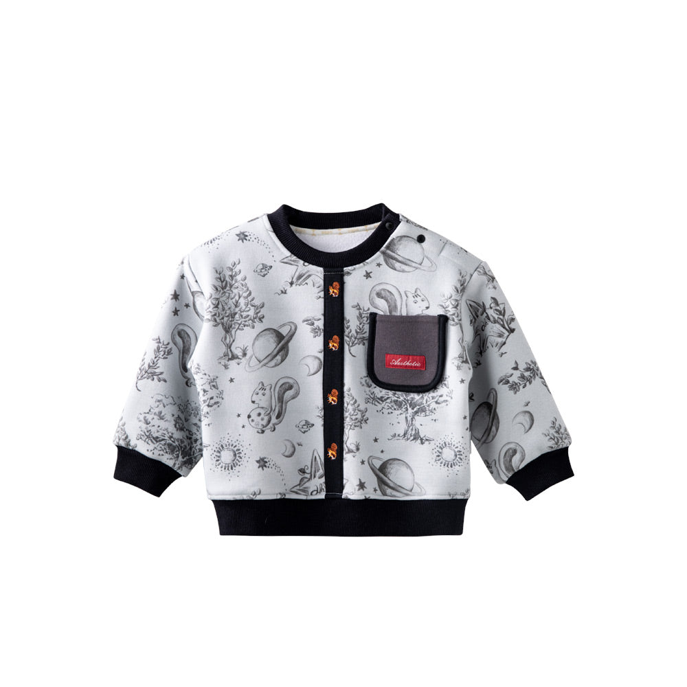 Baby & Toddler Fleece Sweatshirt – Relaxed Cardigan Style, Soft Teddy Texture, and Everyday Comfort | Ideal for 15°C–20°C