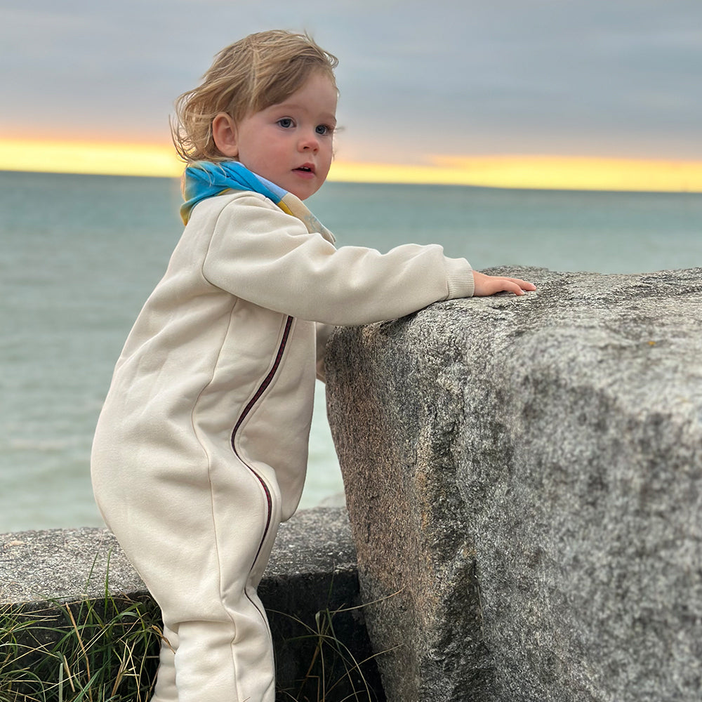 Embroidered Teddy Bear + Cozy Fleece Lining + Baby Romper