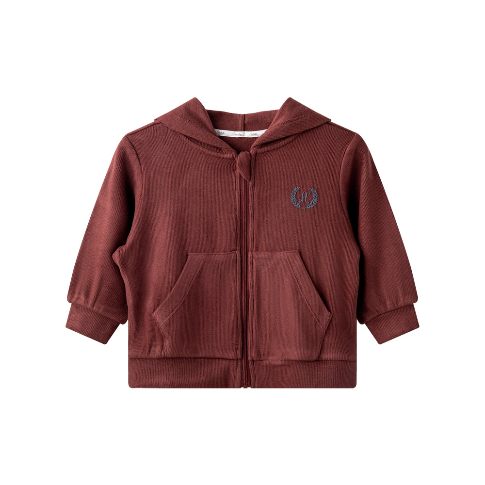 Wool Blend Baby Hoodie – Double Zipper