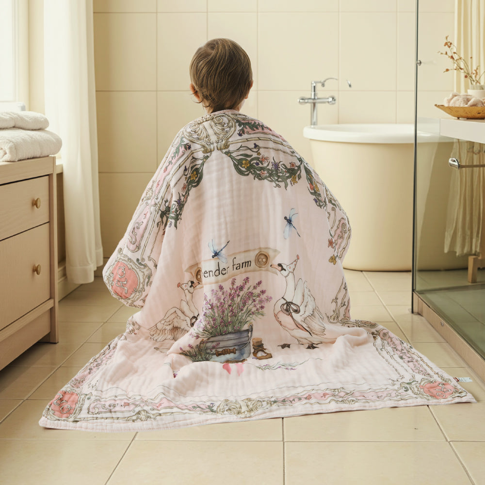 🕊️ Lavender Dreams Muslin Towel – Lightweight, Breathable, Beautiful 🕊️