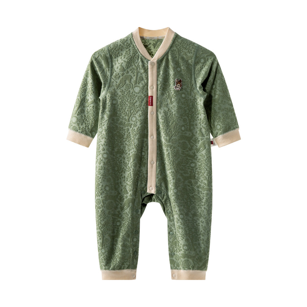 Baby Jacquard Romper with Hood – Forest Green