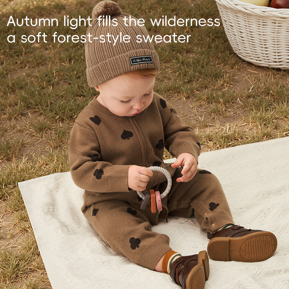 Baby Wool Knit Jumpsuit – Air+ Active Wool Fibers for Lightweight Warmth | Breathable, Cozy, and Perfect for 15°C–20°C Days