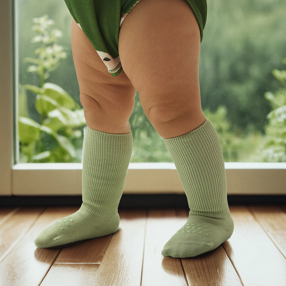 Seamless Baby Socks + Anti-Slip Sole + Toddler Knee-High Design