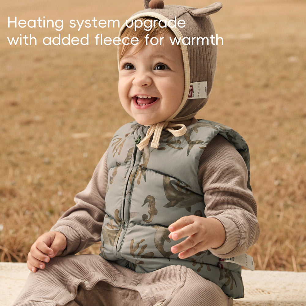 Lightweight Down Baby Vest with Woodland Print | Cozy Water-Repellent Gilet (0°C–10°C)