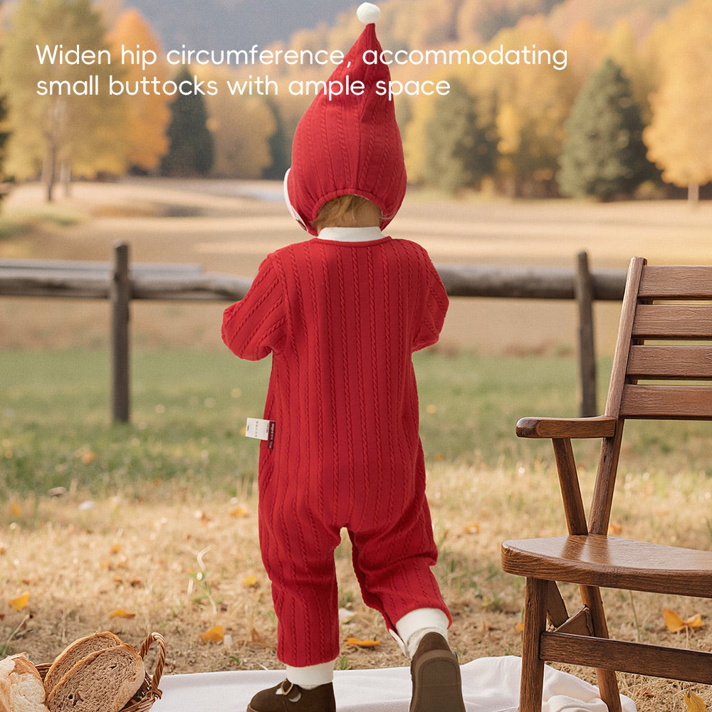 Christmas Reindeer Embroidery + Candy Cane Knit + Baby Romper