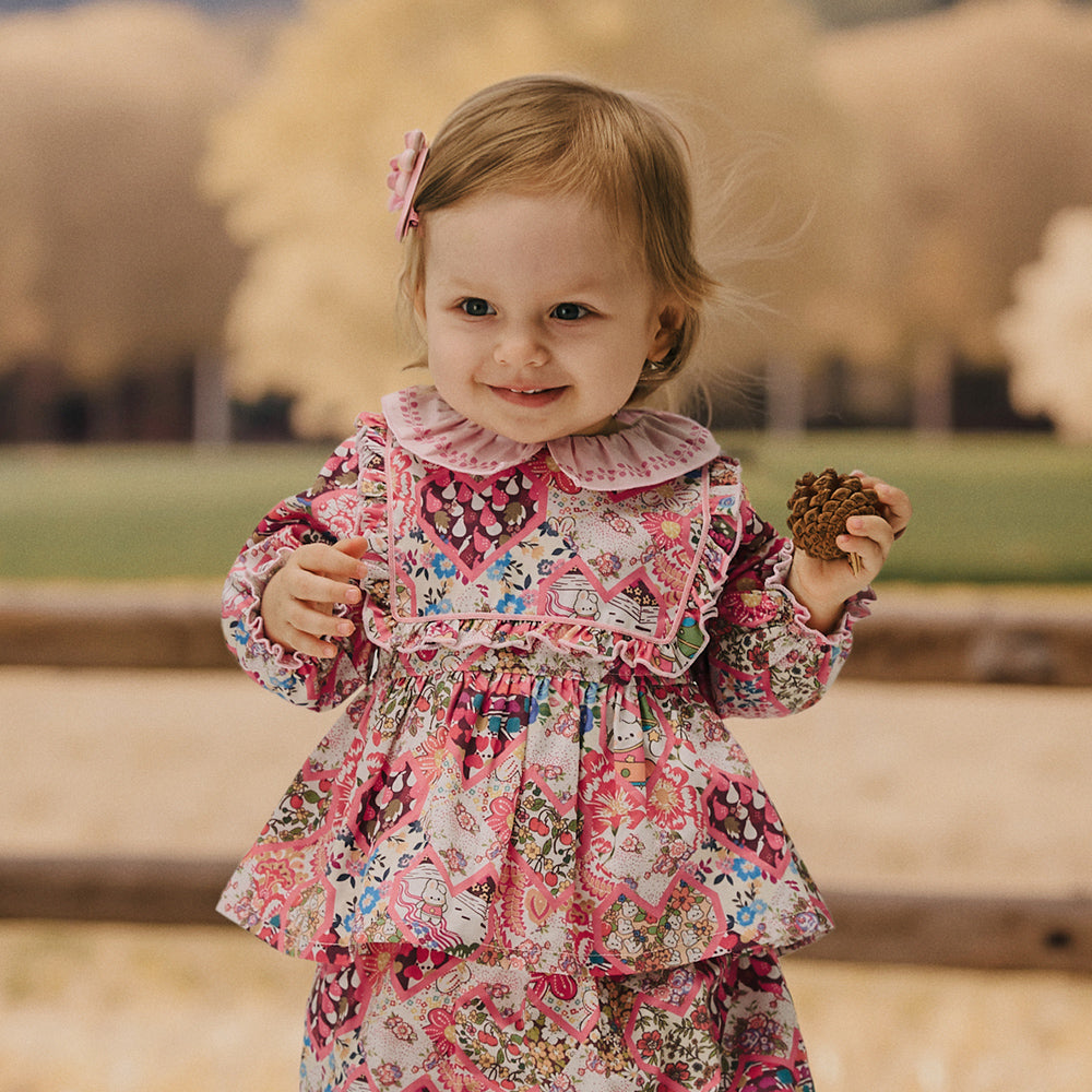 Vintage Floral Baby Top with Hidden Back Zipper 🌸