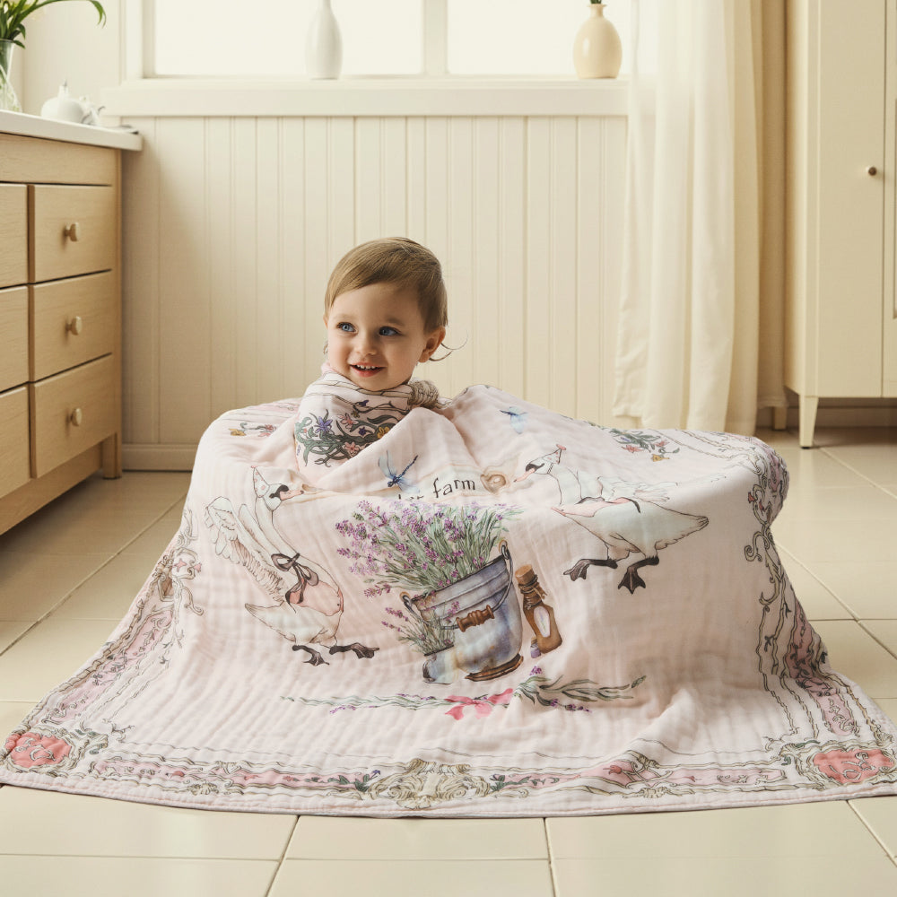 🕊️ Lavender Dreams Muslin Towel – Lightweight, Breathable, Beautiful 🕊️