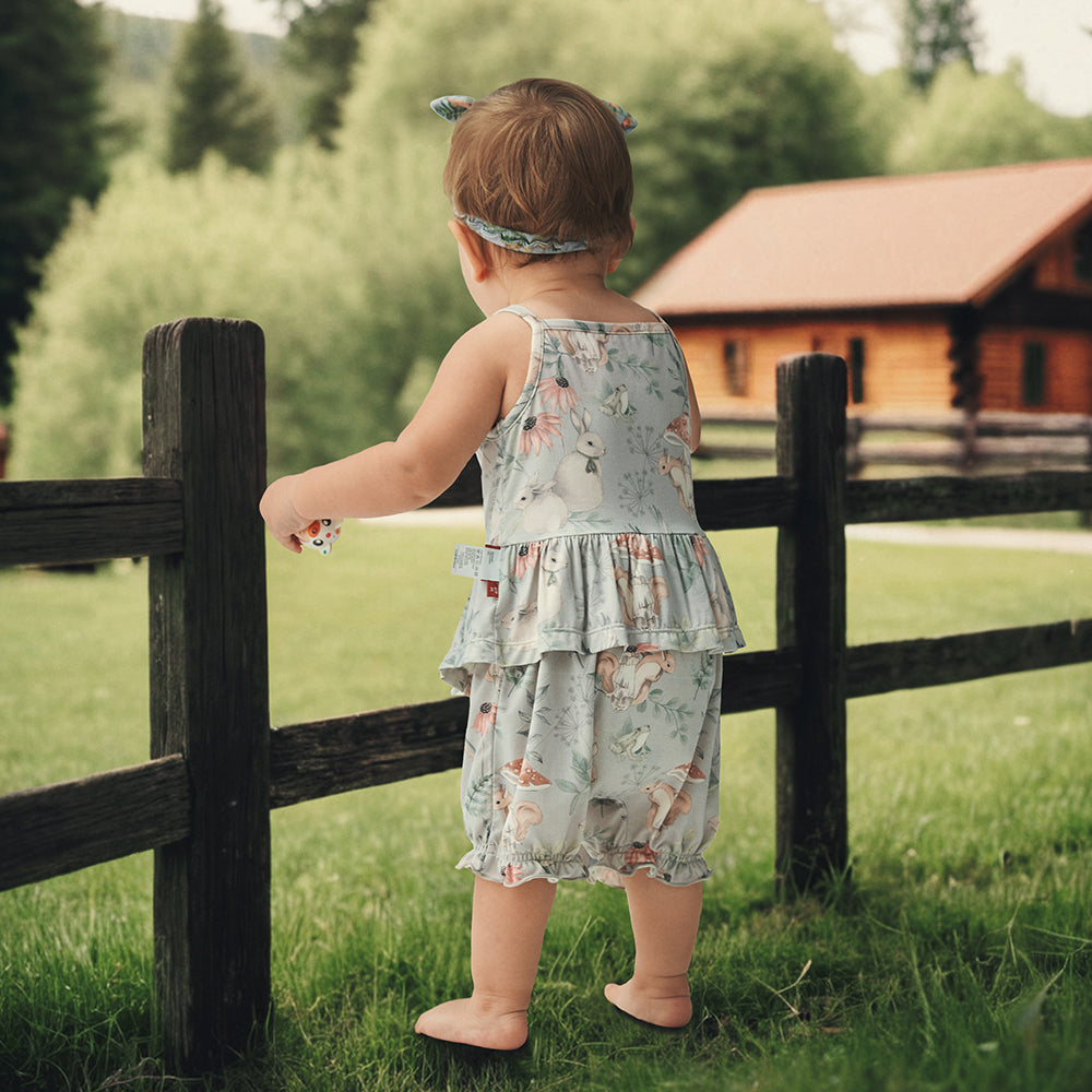 Luxurious Cotton Baby Shorts with Whimsical Woodland Print – Soft & Comfy for Playful Days