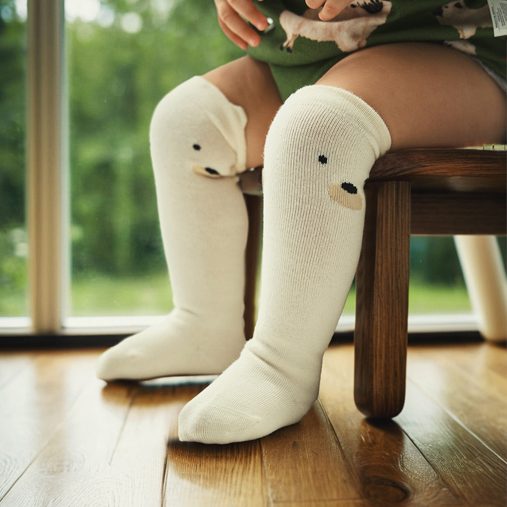 3-Pack Soft Cotton Blend Animal Knee Socks for Babies