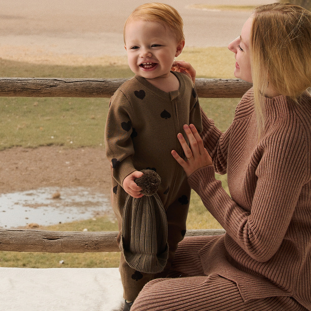 Baby Wool Knit Jumpsuit – Air+ Active Wool Fibers for Lightweight Warmth | Breathable, Cozy, and Perfect for 15°C–20°C Days