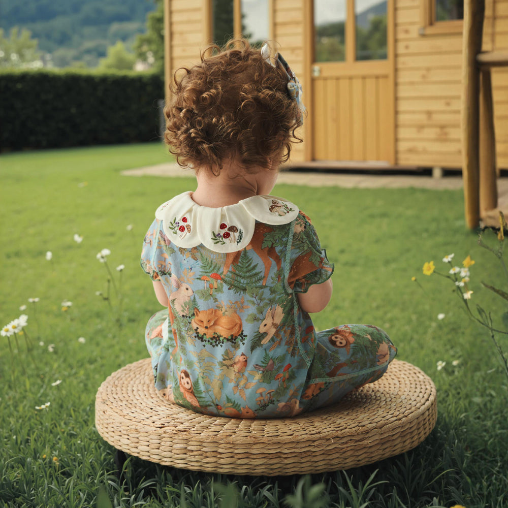 🌸 Whimsical Fairy Tale Baby Romper 🐰🍄