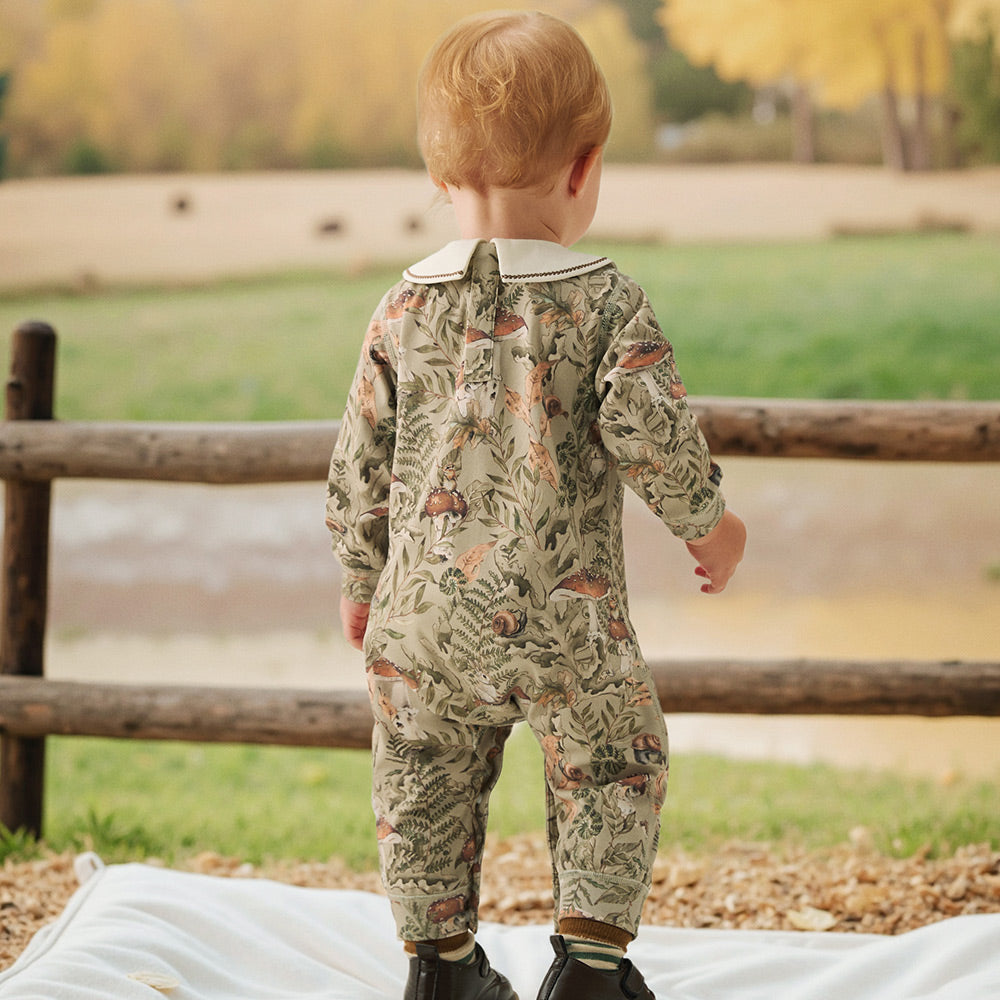 Baby Cotton Peter Pan Top – Decorative Buttons, Breathable Comfort & Su-Style Embroidery | Safe & Gentle for 23°C–28°C