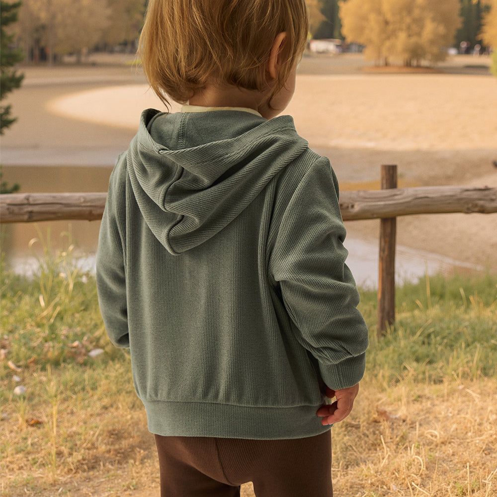 Wool Blend Baby Hoodie – Double Zipper