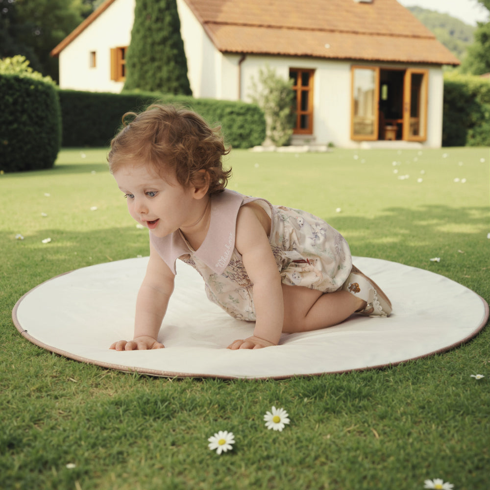 🌿 Woodland Smocked Baby Romper | Ultra-Soft Modal