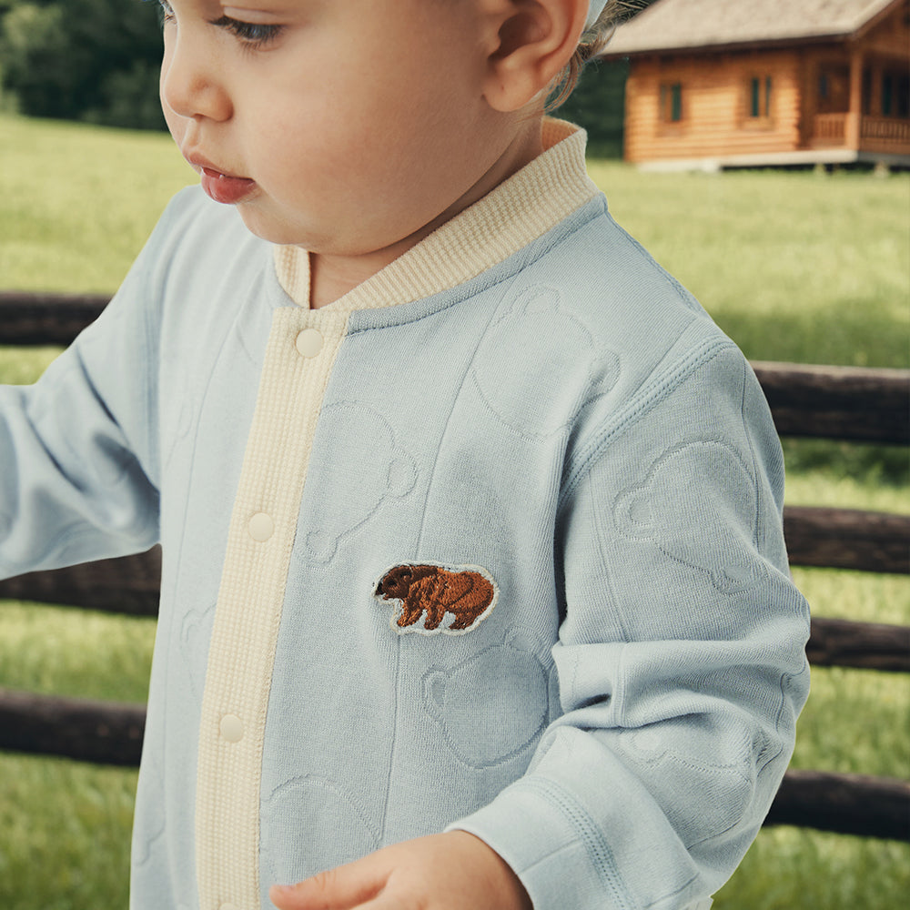 Cozy Bear Baby Romper | Embroidered Ｃotton＆Modal One-Piece