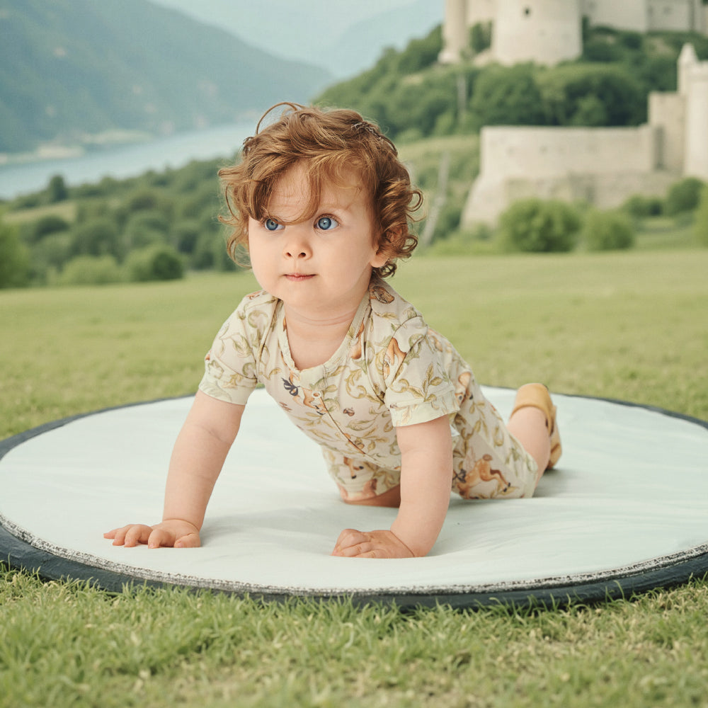 🐰 Enchanted Woodland Zip-Up Romper for Baby | Soft & Breathable | Ideal for Sweet Dreams 🌸