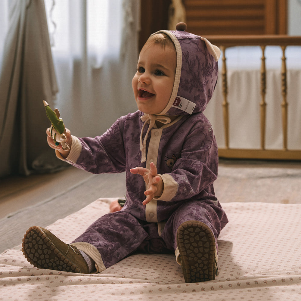 Jacquard Embossed Fabric + Butterfly Embroidery + Baby Romper