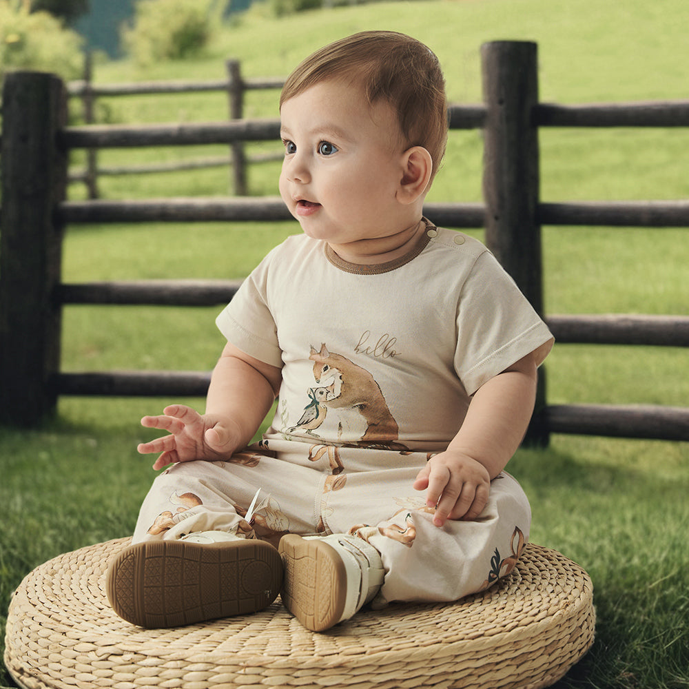 🦌 Woodland Friends Cotton Set — 2-Piece Outfit for Everyday Play