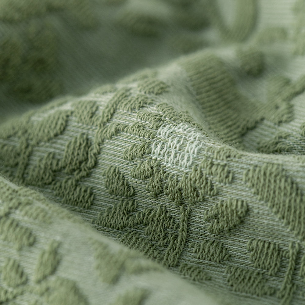 🌿 Baby Long Sleeve Jumpsuit – Embossed Jacquard Fabric for a Luxe Look