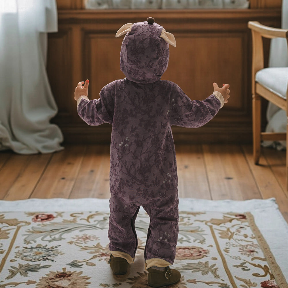 Jacquard Embossed Fabric + Butterfly Embroidery + Baby Romper