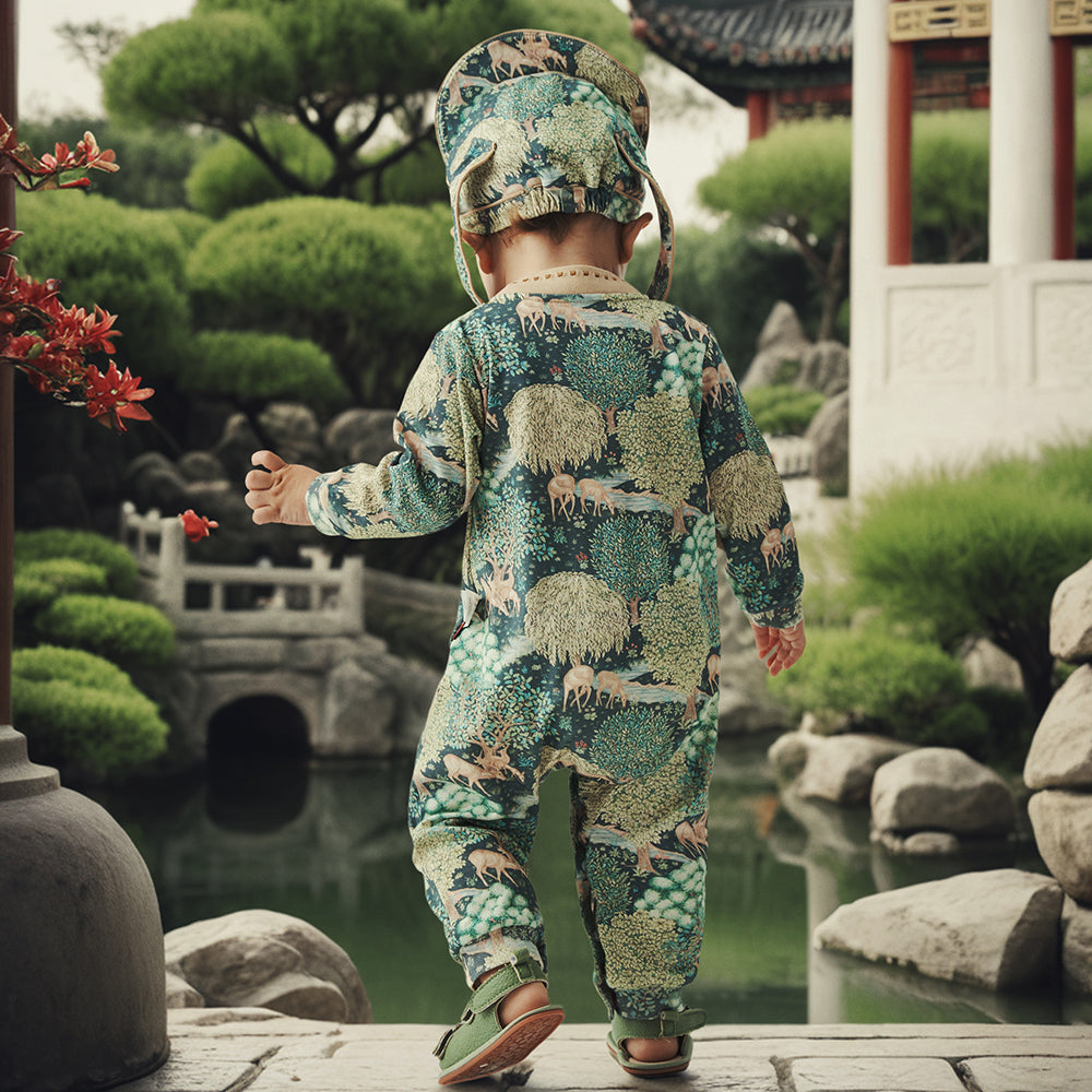 Traditional Charm: Baby's Gentle Journey in Nature
