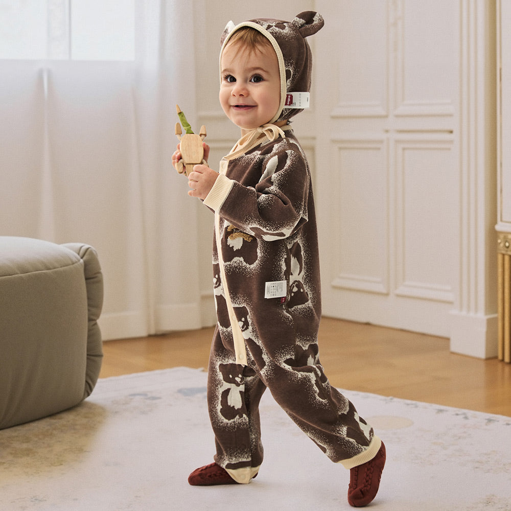 Cozy Cotton Fleece + Teddy Towel Embroidery + Baby Outfit Set