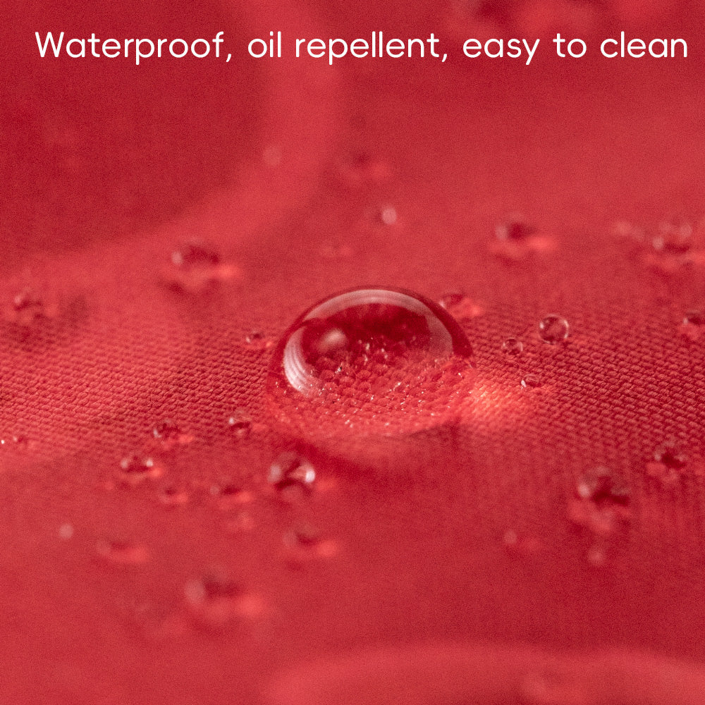 Water-Repellent Red Baby Jacket | Soft Padded Winter Coat with Festive Jacquard (5°C–15°C)