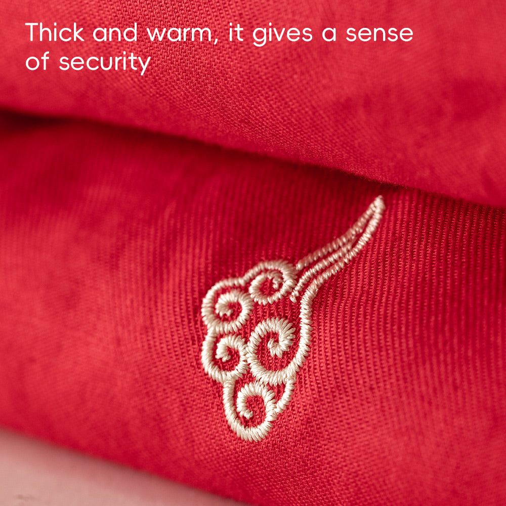 Soft Cotton Baby Romper in Festive Red | Cozy Fleece-Lined One-Piece for Cool Weather (0°C–15°C)