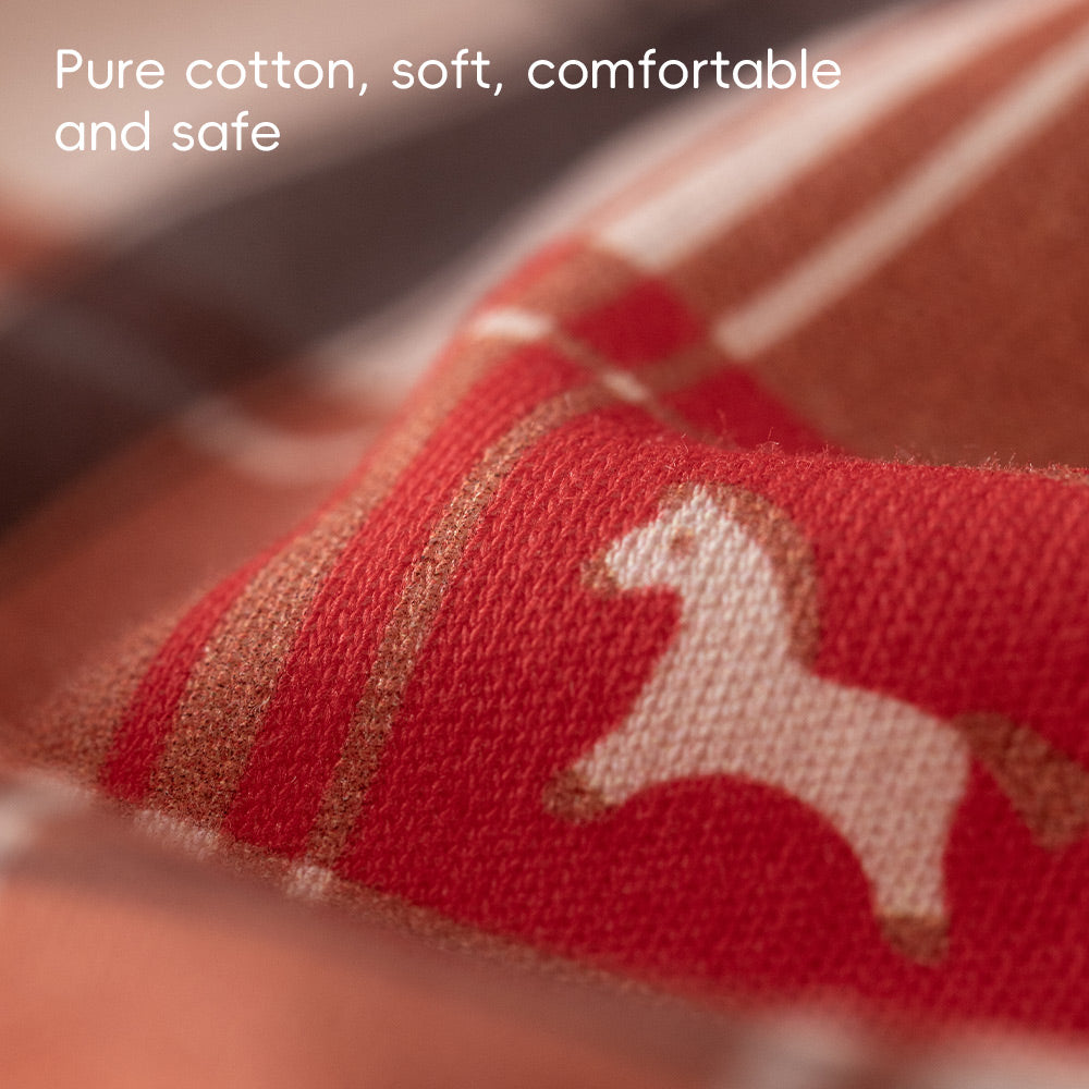 Organic Cotton Plaid Baby Romper | Soft One-Piece with Festive Scandinavian Print