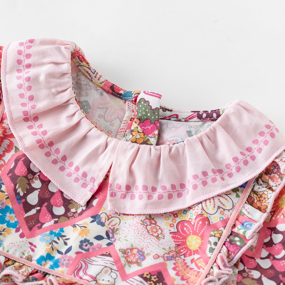 Vintage Floral Baby Top with Hidden Back Zipper 🌸