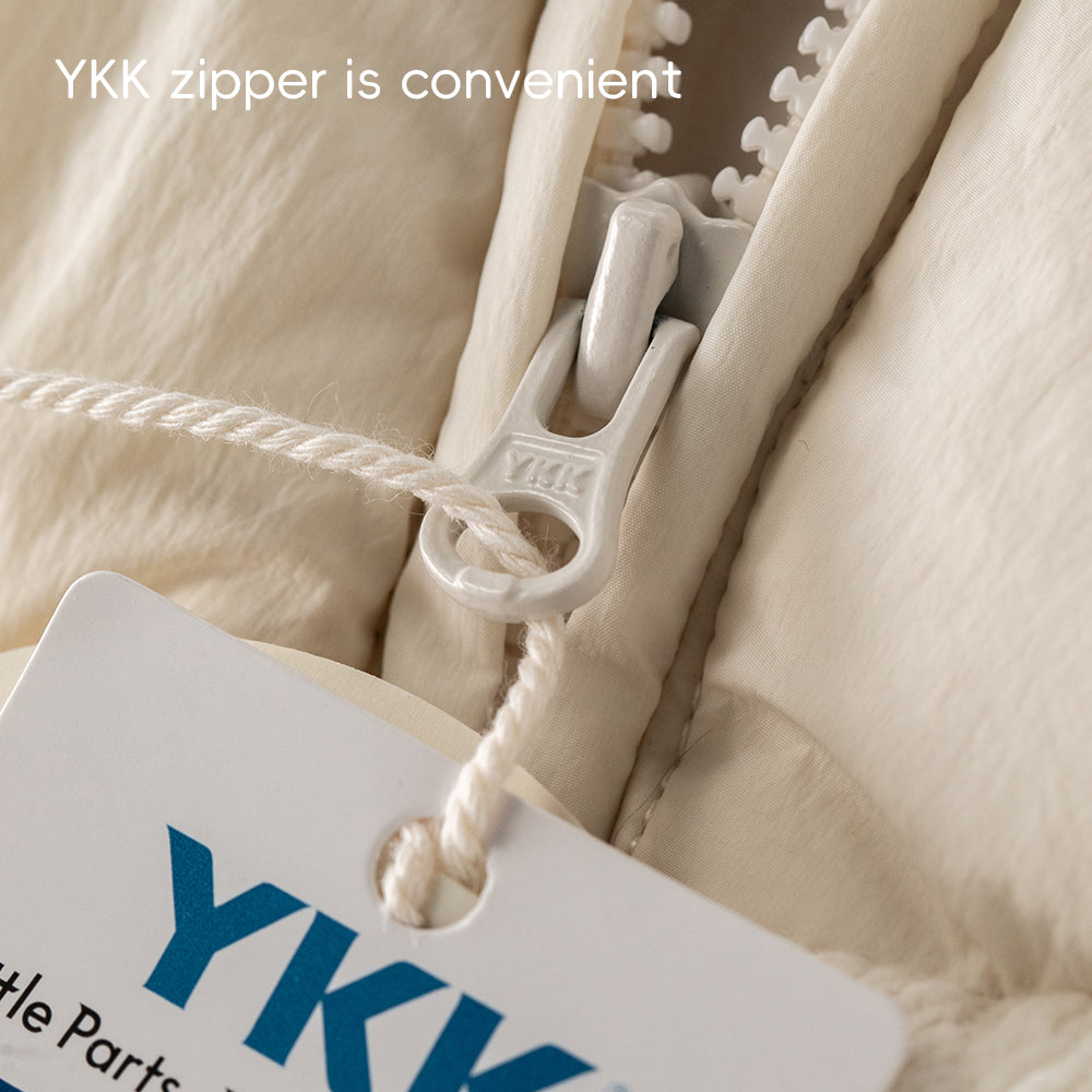 90% Down Baby Snowsuit in Cream Knit Texture | Warm Waterproof One-Piece (-5°C to 10°C)