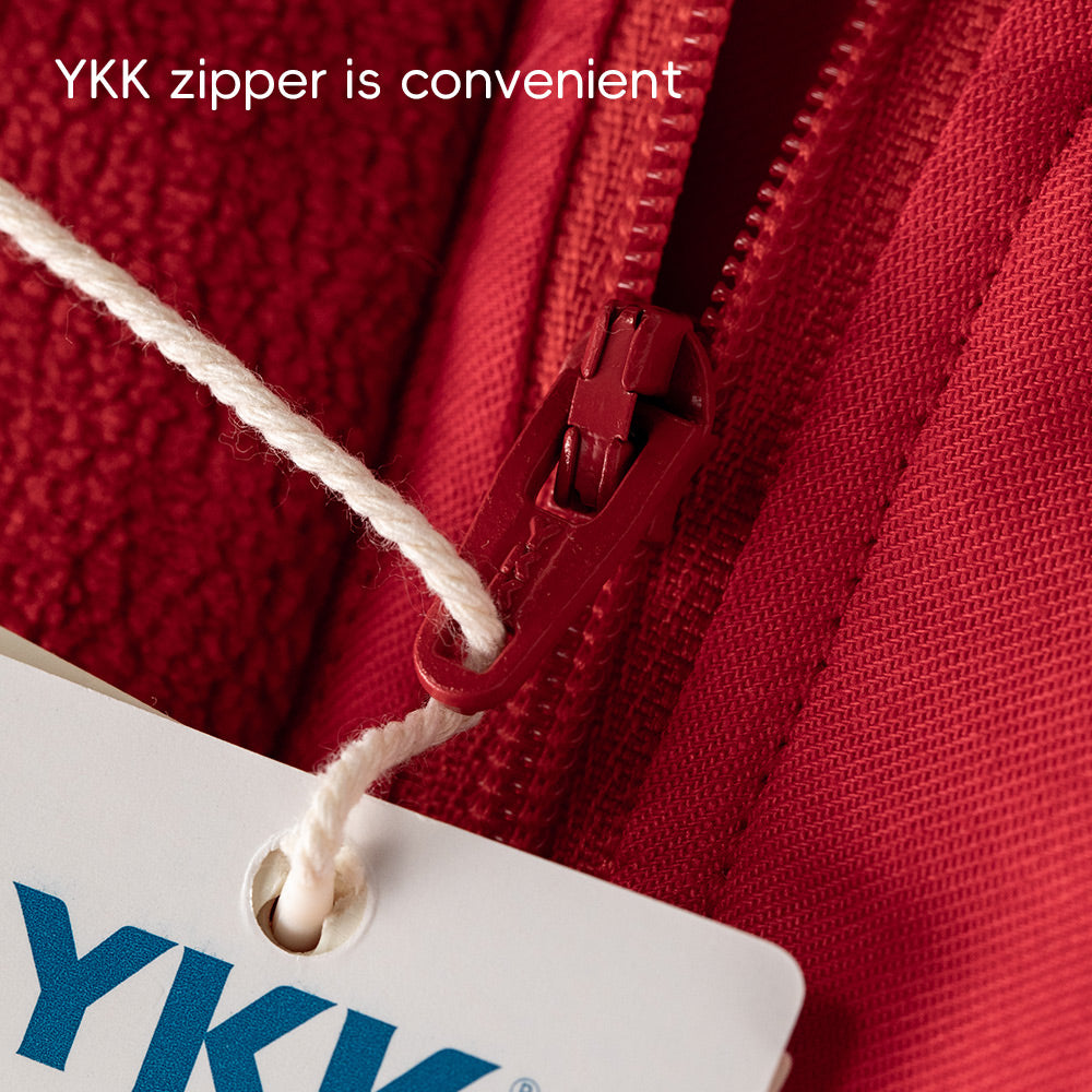 Soft Cotton Baby Romper in Festive Red | Cozy Fleece-Lined One-Piece for Cool Weather (0°C–15°C)