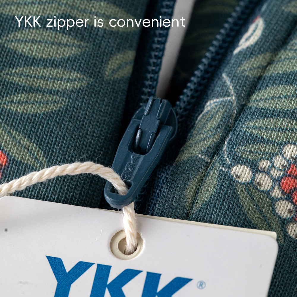 Baby Floral Puffer Romper – 3-Layer Thermal Cotton Jumpsuit for 5℃–15℃ Weather