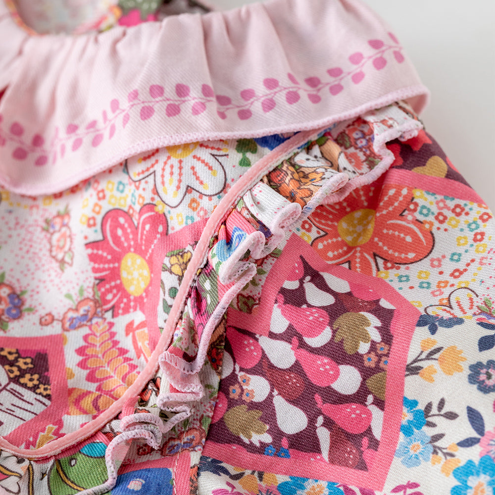 Vintage Floral Baby Top with Hidden Back Zipper 🌸