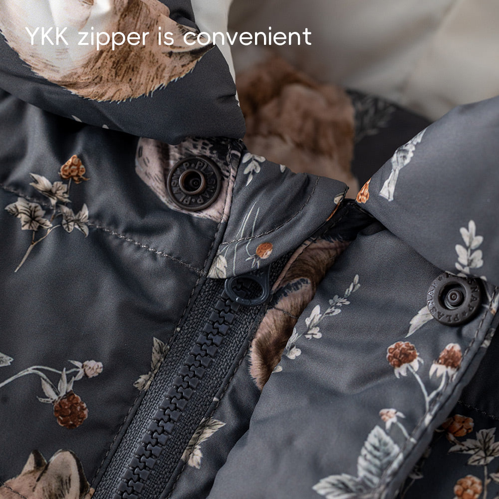 Cozy Down Baby Snowsuit with Forest Animal Print | Warm Winter Romper (-5°C~10°C)