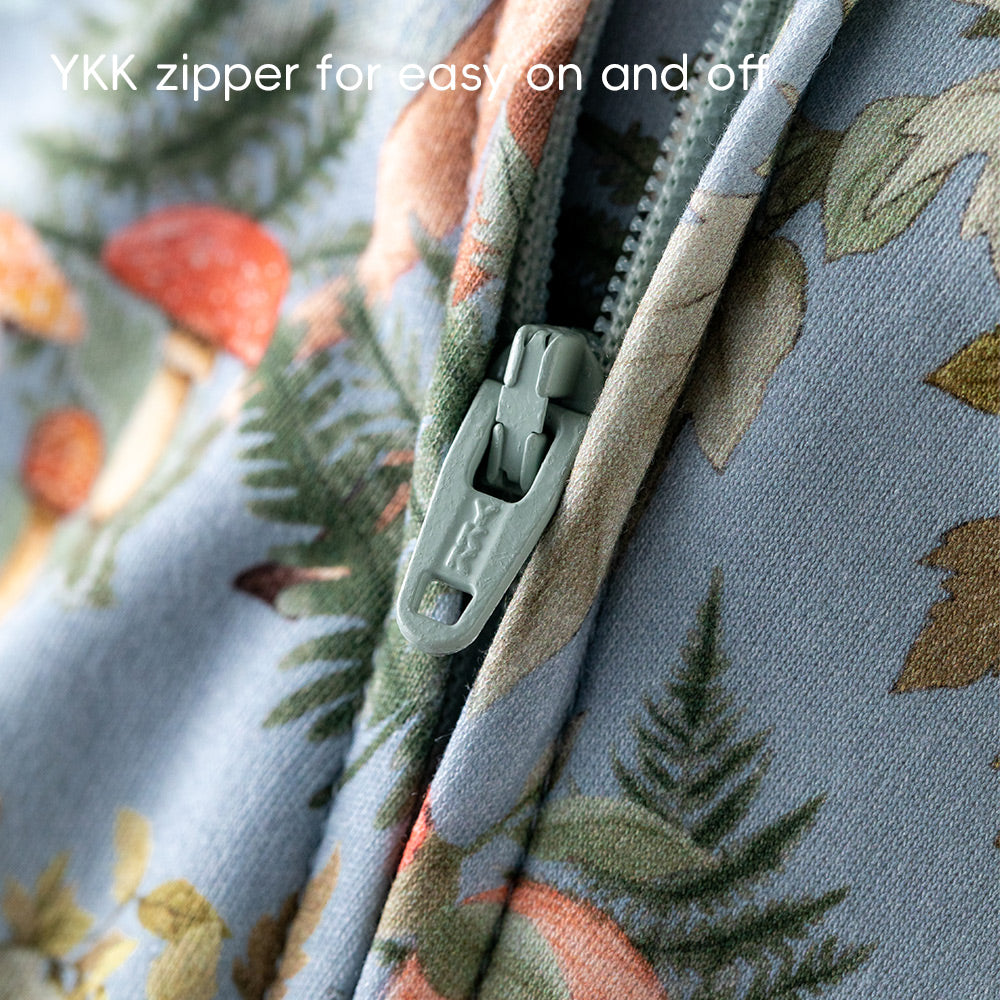 100% Long-Staple Cotton Baby Romper – Woodland Animal Print with YKK Zipper