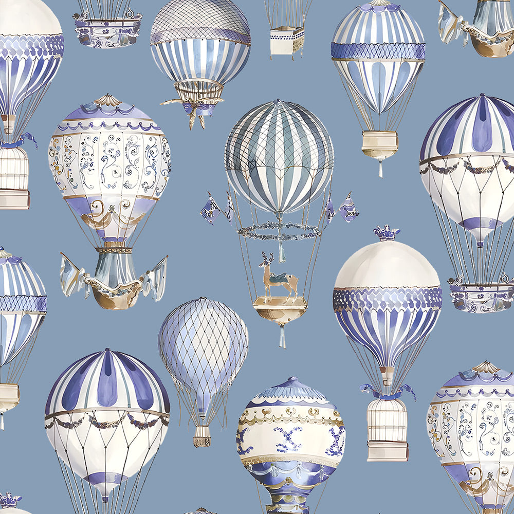 Hot Air Balloon Cotton Romper – Playful Collar Design, Gentle on Skin, 50s Soft Cotton | Safe, Breathable & Dreamy Comfort (23°C–28°C)