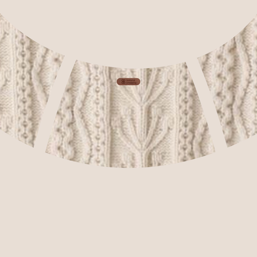 90% Down Baby Snowsuit in Cream Knit Texture | Warm Waterproof One-Piece (-5°C to 10°C)