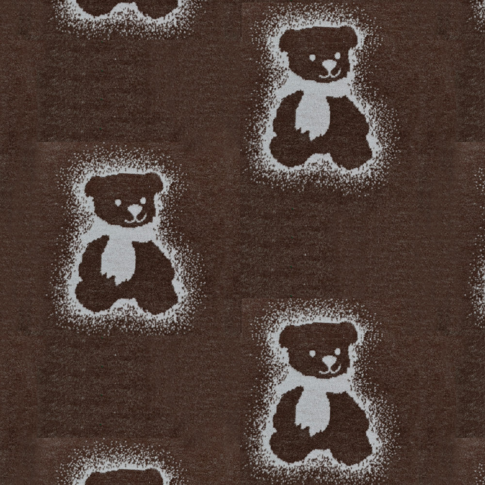 Teddy Bear Pattern | Dual-Tone Yarn | Textured Jacquard Baby Romper