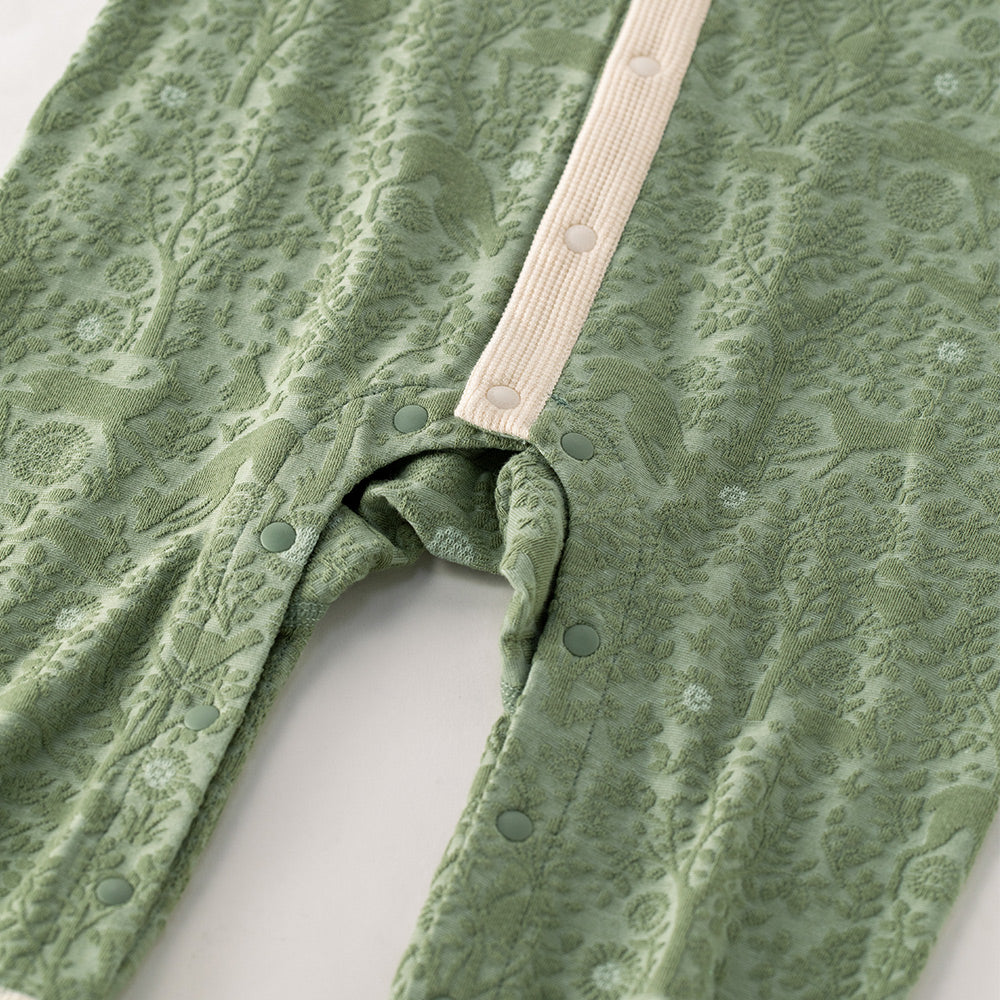 Baby Jacquard Romper with Hood – Forest Green