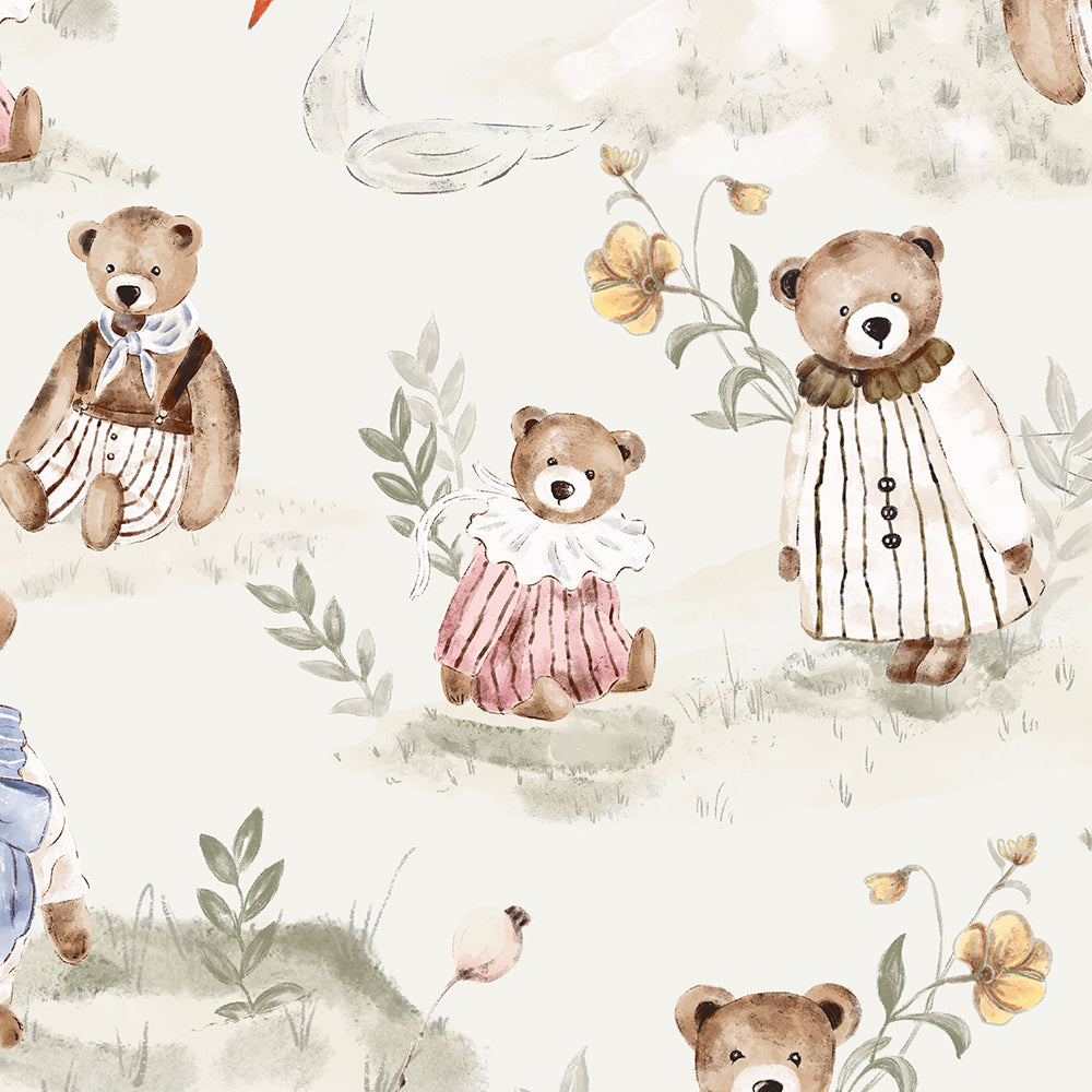 Luxurious Cotton Embroidered Bear Pajamas | Warm Fairytale Baby Bodysuit